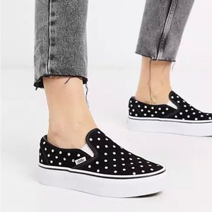 Platform Polka dot slip on vans